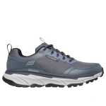 Skechers Men's D'Lux Journey Slate Peak Charcoal Lace Up Hiking Shoes Featuring Air Cooled Memory Foam Insole Breathable Technology For Comfort Size 41.5 Vegan - Skechers