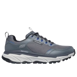 Skechers Men's D'Lux Journey Slate Peak Charcoal Lace Up Hiking Shoes Featuring Air Cooled Memory Foam Insole Breathable Technology For Comfort Size 41.5 Vegan