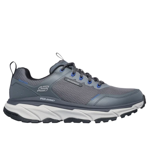 Skechers Men's D'Lux Journey Slate Peak Charcoal Lace Up Hiking Shoes Featuring Air Cooled Memory Foam Insole Breathable Technology For Comfort Size 41.5 Vegan - Skechers - Image 2