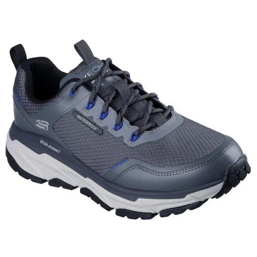 Skechers Men's D'Lux Journey Charcoal Lace Up Outdoor Hiking Shoes with Air Cooled Memory Foam Insole and Skechers Breathe Easy Technology for Breathability and Comfort Size 43 - Skechers - Image 3