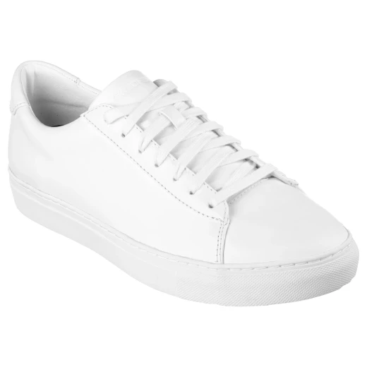 Skechers Men's Arch Fit Legend White Leather Lace Up Sneakers. Featuring Arch Fit Insole for All Day Comfort. Size 43. Modern Minimalist Design. - Skechers - Image 3