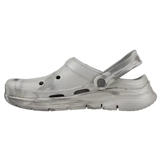 Skechers Men's Arch Fit Foamies Clogs Grey Marble Print Featuring Contoured Footbed Comfort Shoes Size 42 Supportive Design for All Day Wear - Skechers - Image 6