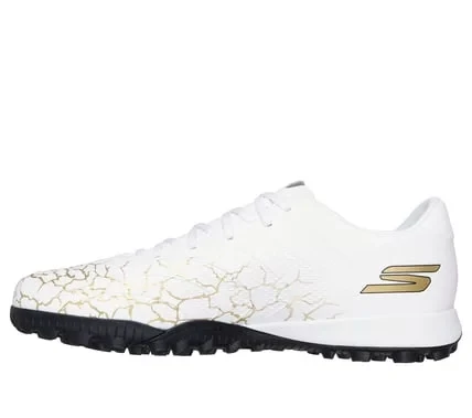 حذاء كرة القدم الرجالي سكيتشرز SKX_01 Gold FG: تصميم خفيف الوزن مع نعل داخلي Move Foam لتوفير أقصى درجات الراحة والأداء على الملاعب العشبية الطبيعية، مقاس 41، أبيض - سكيتشرز - Image 5