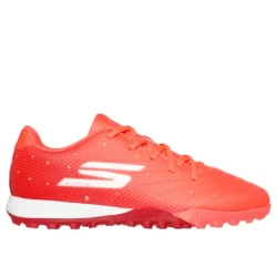 Skechers Boys' JR Youth TF Soccer Cleats: Coral Color, Designed for Artificial Turf, Featuring Superior Ball Control and Comfort, Size 35 for Young Football Players