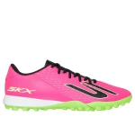 حذاء كرة القدم للرجال سكيتشرز SKX_2 Club TF وردي اللون، تصميم خفيف الوزن للتحكم المحسن بالكرة، مع بطانة داخلية EVA مريحة، متوفر بمقاس 40 - سكيتشرز