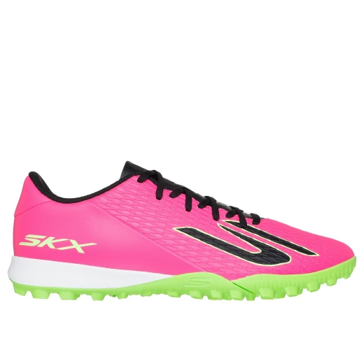 حذاء كرة القدم الرجالي من سكيتشرز SKX_2 Club TF للملاعب العشبية باللون الوردي، تصميم خفيف الوزن لتحكم أفضل بالكرة، يتميز بنعل خارجي مطاطي بنمط يوفر قبضة متعددة الاتجاهات، مقاس 44 حذاء كرة القدم الرجالي من سكيتشرز SKX_2 Club TF للملاعب العشبية باللون الوردي، تصميم خفيف الوزن لتحكم أفضل بالكرة، يتميز بنعل خارجي مطاطي بنمط يوفر قبضة متعددة الاتجاهات، مقاس 44