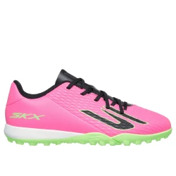 Skechers SKX_2 Jr Youth TF Boys' Football Boots Pink Size 32 Lightweight Artificial Turf Shoes with Enhanced Comfort and Multi Directional Traction for Young Players