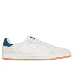 Skechers Men's Hotshot Kayde Lace Up Court & Classics Sneaker in Natural Green, Featuring Leather and Suede Upper with 'S' Quarter Logo, Air Cooled Memory Foam Insole, Size 41