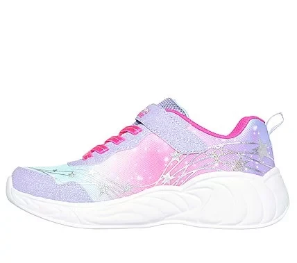 Skechers Girls' Unicorn Dreams Wishful Magic Light Up Sneakers with Metallic Details and Adjustable Strap Size 33 Silver - Skechers - Image 12