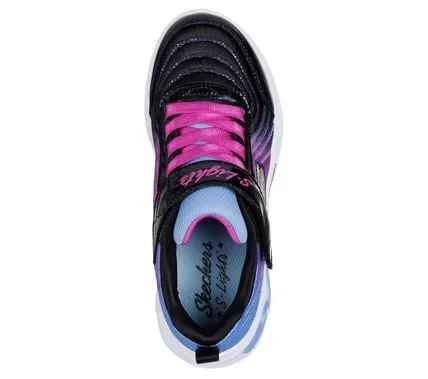 Skechers S Lights Girls Wavy Beams Ombre Express Pink Light Up Sneakers with Mesh Glittery Upper, Stretch Laces, Adjustable Strap, and Cushioned Insole Size 32 - Skechers - Image 7