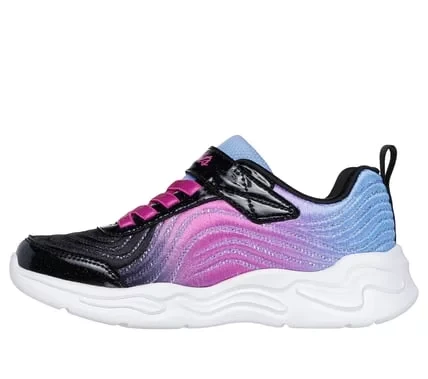Skechers S Lights Girls Wavy Beams Ombre Express Pink Light Up Sneakers with Mesh Glittery Upper, Stretch Laces, Adjustable Strap, and Cushioned Insole Size 32 - Skechers - Image 8