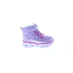 Skechers Girls Heart Lights Infant Booties Lavender 22, Warm Winter Boots