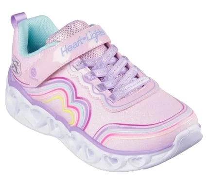 Skechers Girls' Heart Lights Retro Hearts Light Up Sneakers 3D Rainbow Heart Print Sparkle Mesh Upper Adaptive Closure 36 Turquoise - Skechers - Image 12
