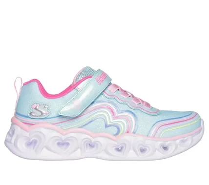 Skechers Girls' Heart Lights Retro Hearts Light Up Sneakers 3D Rainbow Heart Print Sparkle Mesh Upper Adaptive Closure 36 Turquoise Skechers Girls' Heart Lights Retro Hearts Light Up Sneakers 3D Rainbow Heart Print Sparkle Mesh Upper Adaptive Closure 36 Turquoise