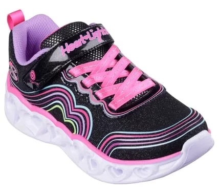 Skechers Girls' Heart Lights Retro Hearts Light Up Sneakers 3D Rainbow Heart Print Sparkle Mesh Upper Adaptive Closure 36 Turquoise - Skechers - Image 7