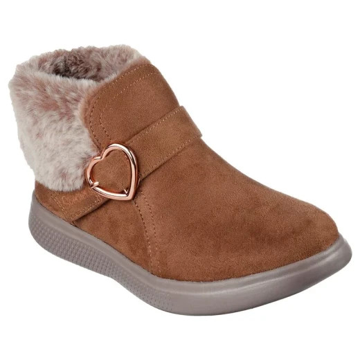 Skechers Girls' Skipper Cuddle Joy Winter Bootie with Faux Fur Trim and Metallic Heart Buckle 32 Brown Gel-Infused Memory Foam Cushioned Insole Cozy Comfort Skechers Girls' Skipper Cuddle Joy Winter Bootie with Faux Fur Trim and Metallic Heart Buckle 32 Brown Gel-Infused Memory Foam Cushioned Insole Cozy Comfort