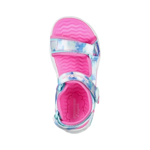 Skechers Girls' Rainbow Racer Summer Sky Sandal with Ankle Strap and Hook and Loop Closure for Comfort, Featuring a Rainbow Themed Design, Size 36, Blue - Skechers - Image 3