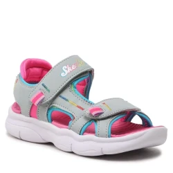 Skechers Girls' Flex Splash Sport Sandal in Pink, Size 35. Lightweight and Comfortable Design with Adjustable Dual Straps and Cushioned Footbed. Perfect for Summer Adventures!