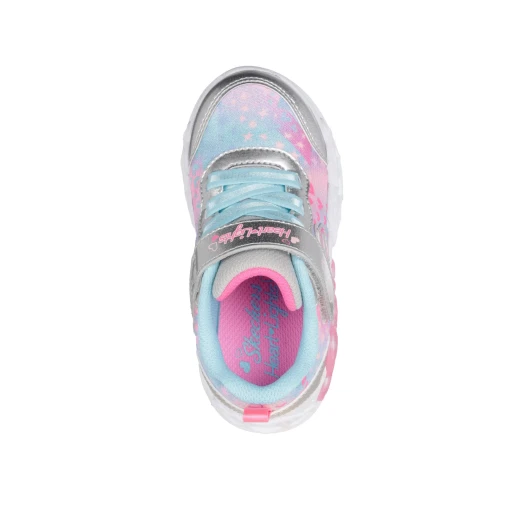 Skechers Girls' Heart Lights Infinite Heart Jewels Silver 26 Light Up Sneakers - Skechers - Image 4