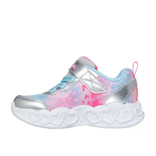 Skechers Girls' Heart Lights Infinite Heart Jewels Silver 26 Light Up Sneakers - Skechers - Image 5