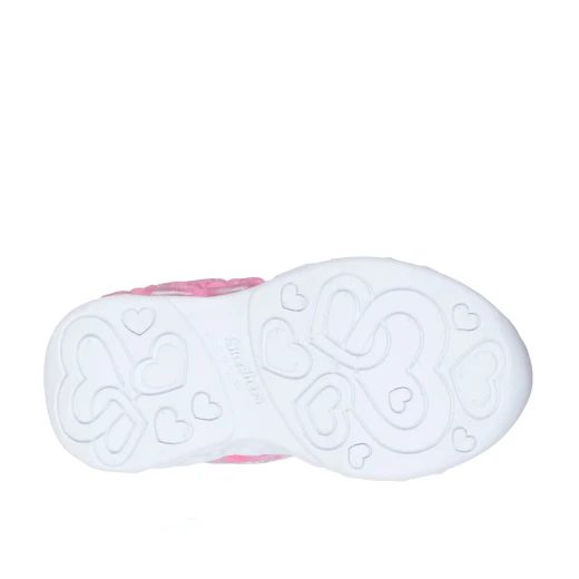 Skechers Girls' Infants' Heart Lights Infinite Heart Jewels Shoes with Adaptive Closure featuring Heart and Star Print Sparkle Mesh Upper, Size 24, Silver - Skechers - Image 7