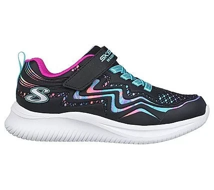 Skechers Wavy Lites Hydro Crush Girls' Sneakers Black Size 32 Waterproof Lightweight Breathable Design with Flexible Laces and Adjustable Instep Band for Comfort and Support - Skechers - Image 2