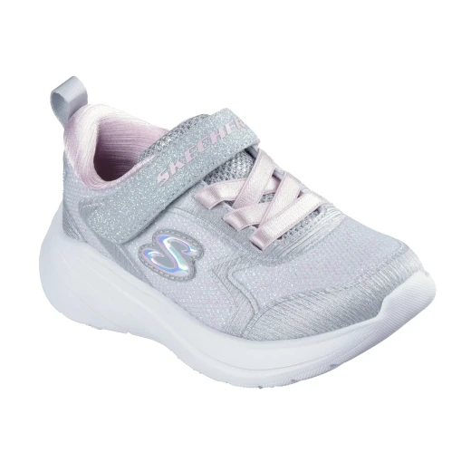 Skechers Girls' Wave 92 Waterproof Athletic Shoes with Adaptive Closure, Gradient Mesh Upper, Adjustable Foot Strap, and Cushioned Comfort Footbed, Gray, Size 24 - Skechers - Image 3