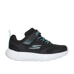 Skechers DynaLite Girls' Infant Shoes Black Size 22 Lightweight Breathable Mesh Upper Adaptive Closure Instep Strap Cushioned Comfort Insole Machine Washable Sporty Design
