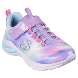 Skechers Girls' Coastline Lavender Mint Athletic Shoes, Stretch Laces, Size 31