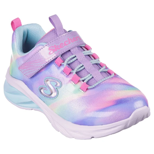 Skechers Girls' Coastline Lavender Mint 30 Sparkle Mesh Sneakers with Cushioned Insole Lightweight Stretch Laced Design for Comfort and Sporty Style - Skechers - Image 2