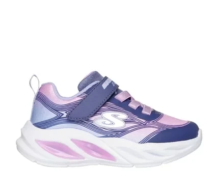 Skechers Girls' S-Lights Cosmic Glow Light Up Sneakers Navy 23 with Ombre Sparkle Mesh Upper, Adjustable Instep Strap, and Step Activated Lights - Skechers - Image 2