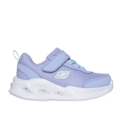 Skechers Boys' Infants' Sola Glow Athletic Shoes, Purple with Multi Colored Lights, Mesh and Synthetic Upper, Adjustable Strap, Shock Absorbing Midsole, Toddler Sizes Available