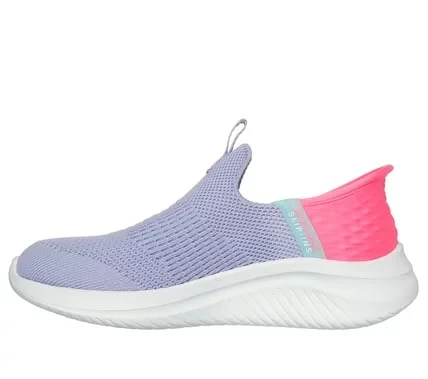 Skechers Girls' Ultra Flex 3.0 Fresh Time Slip-ins Laceless Sneakers Light Blue 32 Featuring Stretch Fit Engineered Knit Upper and Air Cooled Memory Foam Insole - Skechers - Image 6