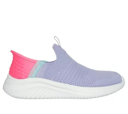 Skechers Girls' Ultra Flex 3.0 Fresh Time Slip-ins Laceless Sneakers Light Blue 32 Featuring Stretch Fit Engineered Knit Upper and Air Cooled Memory Foam Insole - Skechers - Image 7