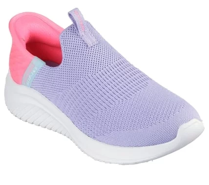 Skechers Girls' Ultra Flex 3.0 Fresh Time Slip-ins Laceless Sneakers Light Blue 32 Featuring Stretch Fit Engineered Knit Upper and Air Cooled Memory Foam Insole - Skechers - Image 8