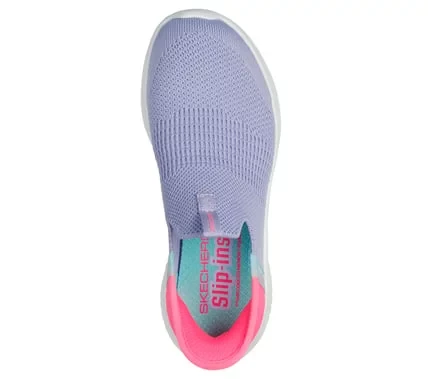 Skechers Girls' Ultra Flex 3.0 Fresh Time Slip-ins Laceless Sneakers Light Blue 32 Featuring Stretch Fit Engineered Knit Upper and Air Cooled Memory Foam Insole - Skechers - Image 9