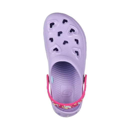 Skechers Girls' Foamies Light Hearted Lavender Light Up Clog Featuring Perforated EVA Upper Convertible Heel Strap Size 35 for Comfortable Everyday Wear - Skechers - Image 4