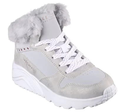 Skechers Girls' Uno Lite Comfurt Collar Gray Fashion Sneakers Size 34 - Skechers - Image 3