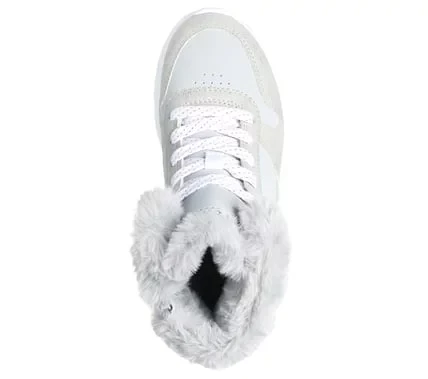 Skechers Girls' Uno Lite Comfurt Collar MidTop Sneaker Gray 37 with Distressed Metallic Overlays Faux Fur Collar and Air Cooled Memory Foam Insole - Skechers - Image 4