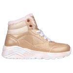 Skechers Girls' Uno Lite Boots Rose 310485L Iridescent Trim Air Cooled Memory Foam Insole Platform Wedge Cushioned Midsole Size 35 - Skechers