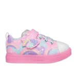 Skechers Girls' Twinkle Sparks Ice 2.0 Light Up Sneakers White 22 with Glitter Rainbow Star and Cloud Print for Sparkling Fun - Skechers
