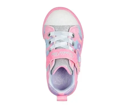 Skechers Girls' Twinkle Sparks Ice 2.0 Light Up Sneakers White 22 with Glitter Rainbow Star and Cloud Print for Sparkling Fun - Skechers - Image 3