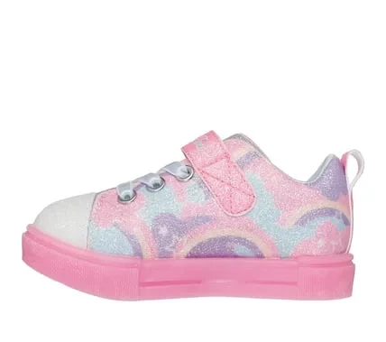 Skechers Girls' Twinkle Sparks Ice 2.0 Light Up Sneakers White 22 with Glitter Rainbow Star and Cloud Print for Sparkling Fun - Skechers - Image 6