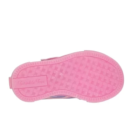 Skechers Girls' Twinkle Sparks Ice 2.0 Light Up Sneakers White 22 with Glitter Rainbow Star and Cloud Print for Sparkling Fun - Skechers - Image 7