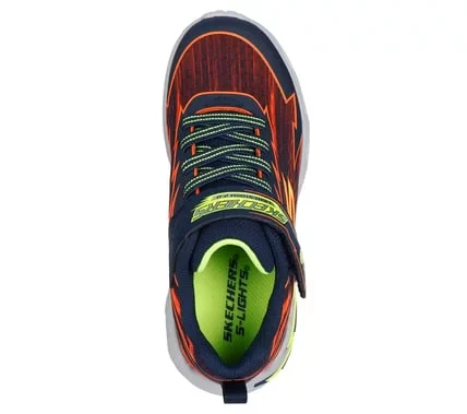Skechers Boys' S-Lights Light Storm 2.0 Bolt-Brights Light-Up Sneakers, Navy, Featuring Cushioned Insole, Adaptive Closure, On/Off Button, and Durable Mesh Upper, Size 27 - Skechers - Image 19