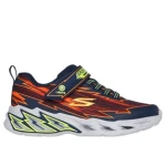 Skechers Boys' S-Lights Light Storm 2.0 Bolt-Brights Light-Up Sneakers, Navy, Featuring Cushioned Insole, Adaptive Closure, On/Off Button, and Durable Mesh Upper, Size 27 - Skechers