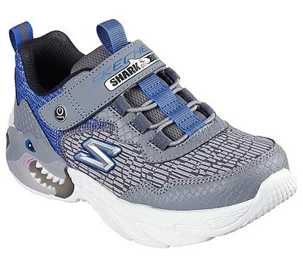 Skechers Boys' Creature Lights Athletic Shoes Charcoal Gray with Light Up Midsole Size 32, Adjustable Strap, Mesh Upper - Skechers - Image 3