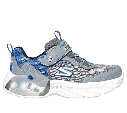 Skechers Boys' Creature Lights Athletic Shoes Charcoal Gray with Light Up Midsole Size 32, Adjustable Strap, Mesh Upper - Skechers - Image 5