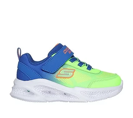Skechers Boys' S Lights Meteor Lights Krendox Infant Shoes Lime Green Mesh Synthetic Upper Adaptive Closure Light Up Midsole Sporty Comfort Style Size 22 for Boys