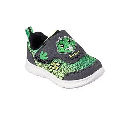 Skechers Boys' Comfy Flex 2.0 Infant Charcoal Sneakers featuring a Lightweight Mesh and Synthetic Upper, Designed for Sporty Comfort and Flexibility, Size 24